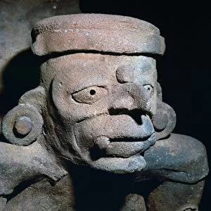 Detail of a Mayan pottery incense burner, 8th century