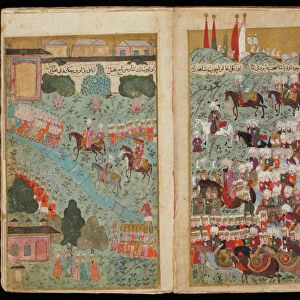 Mehmed III Arrives at the Head of the Victorious Army in Istanbul (From Manuscript Mehmed IIIs Camp Artist: Turkish master