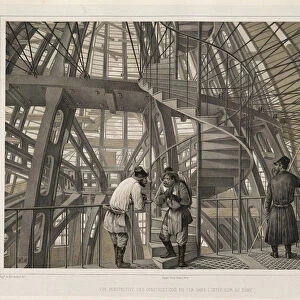 Metal construction inside of the cathedral (From: The Construction of the Saint Isaacs Cathedral), 1845. Artist: Montferrand, Auguste, de (1786-1858)
