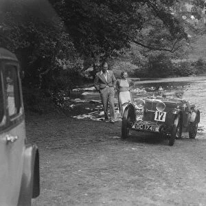 MG J2 and MG D type at the Mid Surrey AC Barnstaple Trial, Tarr Steps, Exmoor, 1934