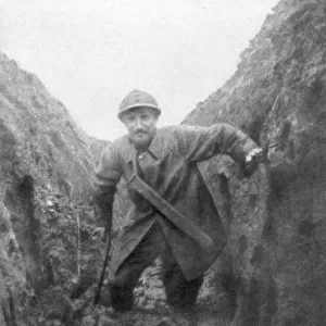 The miseries of the soldier, a muddy French trench in Artois, France, 1916