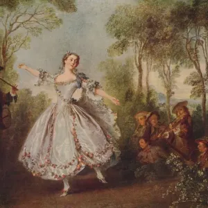 Print of Mlle. Camargo Dancing, Nicolas Lancret, 1915 reproduction