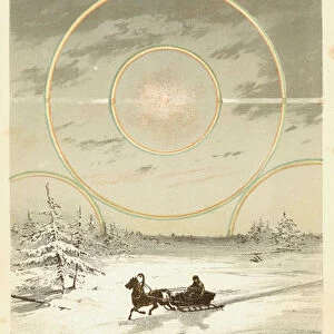 Mock Sun with sunbows and halo, observed from the Arctic Circle, 1873