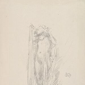 Model Draping, 1890. Creator: James McNeill Whistler (American, 1834-1903)