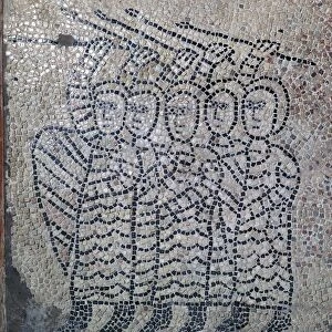 Mosaic of Frankish soldiers of the fourth crusade, 13th century