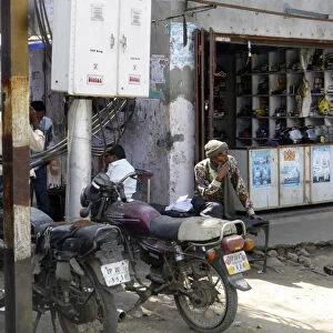Motorcycle repair shop, Uttarakhand, India. Creator: Unknown