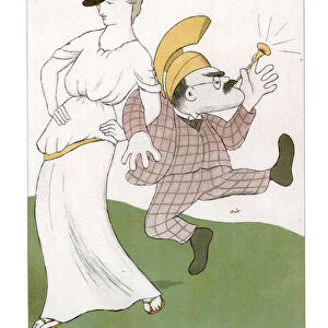 Mr Rudyard Kipling takes a bloomin day aht, on the blasted eath... 1904.Artist: Max Beerbohm