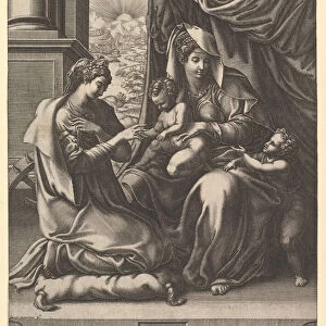 The Mystic Marriage of St. Catherine, ca. 1555-56. Creator: Giorgio Ghisi