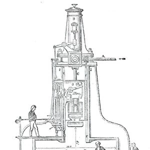 Nasmyths patent steam hammer, 1844. Creator: Unknown