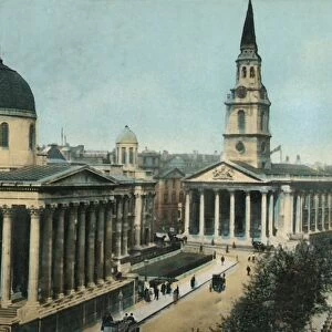 The National Gallery and St Martin in the Fields, Trafalgar Square, London, c1910