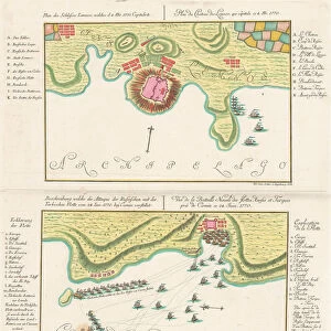The naval Battle of Chesma. The naval Battle of Lemnos. 1770, 1771