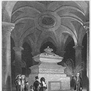 Nelsons Tomb, Crypt of Saint Pauls, c1841. Artist: Thomas Hosmer Shepherd