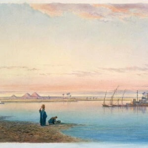 The Nile by Bulaq, Egypt, 1868. Artist: Henry Pilleau