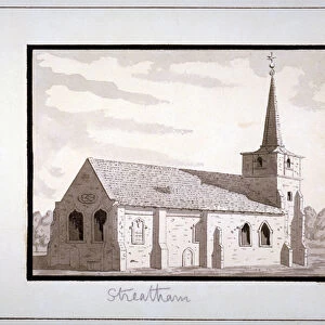 North-east view of the Church of St Leonard, Streatham, Lambeth, London, c1800. Artist