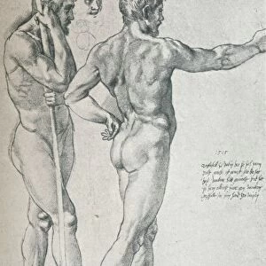 Two Nude Male Studies, Given by Raphael to Durer 1515, (1912). Artist: Raphael