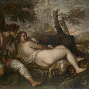 Nymph and Shepherd, 1570-1575. Artist: Titian (1488-1576)