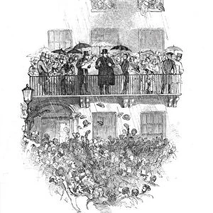 O Connell at the balcony, in Merrion Square, Dublin, 1844. Creator: Unknown