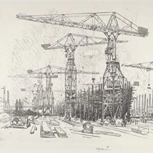 The Old Shipyard, 1916. Creator: Joseph Pennell