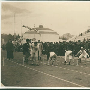 Olympic Games, 1896. Preparation for the 100-meter race, 1896