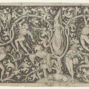 Ornamental Engraving with Morris Dancers. Creator: Israhel van Meckenem