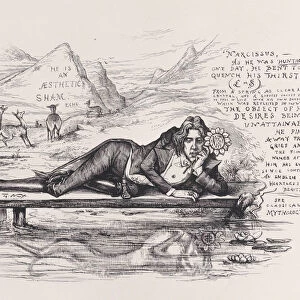 Oscar Wilde as Narcissus, ca. 1894. ca. 1894. Creator: Thomas Nast