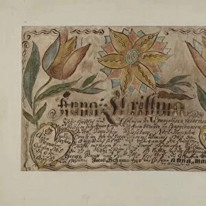 Pa. German Birth Certificate, c. 1939. Creator: Albert J. Levone