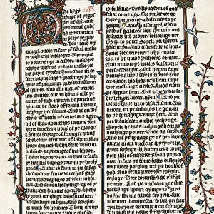 Page from Wycliffes translation of the Bible into English, c1400