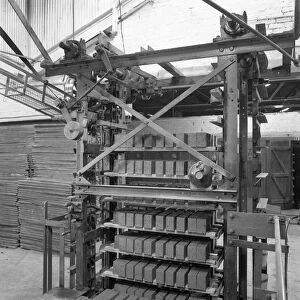 Palletising machine at Whitwick Brickworks, Coalville, Leicestershire, 1963. Artist