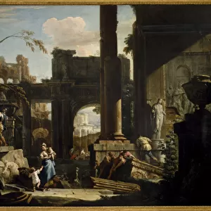 Perspective of ruins with figures, 1720s. Creator: Ricci, Sebastiano (1659-1734)