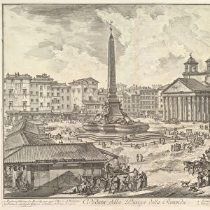 The Piazza della Rotonda, with the Pantheon and Obelisk (Veduta della Piazza della Rot