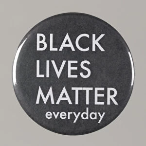 Pinback button stating "Black Lives Matter Everyday", from MMM 20th Anniversary