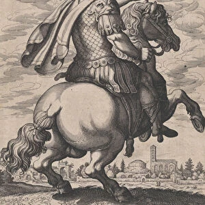 Plate 1: Emperor Julius Caesar on Horseback, from The First Twelve Roman Caesars, af