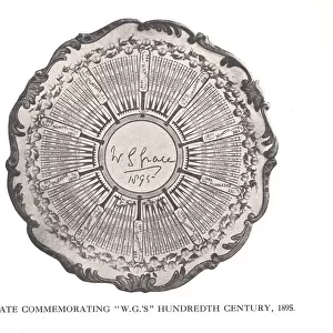 Plate commemorating WG Graces hundreth century, 1895 (1912)