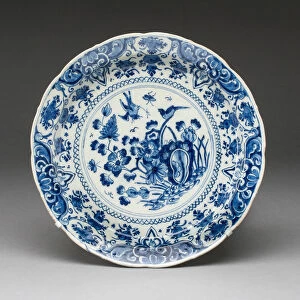 Plate, Delft, c. 1720. Creators: Delftware, De Witte Ster
