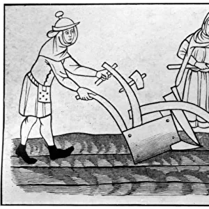 Ploughing, 14th century, (1910)