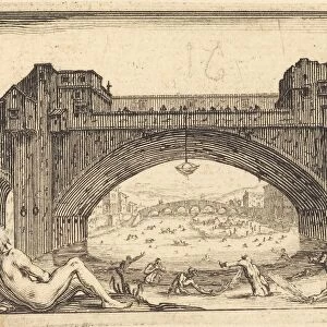 Ponte Vecchio, Florence, c. 1617. Creator: Jacques Callot
