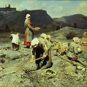 The Poor, Picking up Pieces of Coal, 1894. Creator: Kasatkin