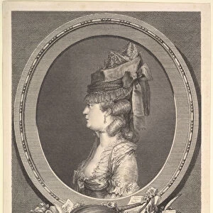 Portrait of Adrienne-Sophie Marquise de ***, 1779. Creator: Augustin de Saint-Aubin