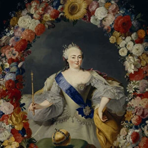 Portrait of Empress Elisabeth (1709-1762), 1754. Artist: Prenner, Georg Kaspar, von (1720-1766)