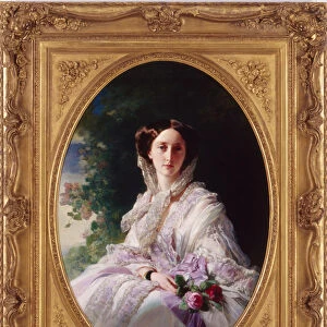 Portrait of Grand Duchess Olga Nikolaevna of Russia (1822-1892), Queen of Wurttemberg, 1856. Artist: Winterhalter, Franz Xavier (1805-1873)