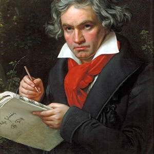 Portrait Ludwig van Beethoven when composing the Missa Solemnis, 1820
