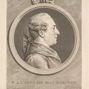 Portrait of P. A. Caron de Beaumarchais, 1773. Creator: Augustin de Saint-Aubin