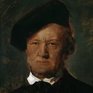 Portrait of Richard Wagner (1813-1883), c. 1870. Creator: Lenbach, Franz, von (1836-1904)