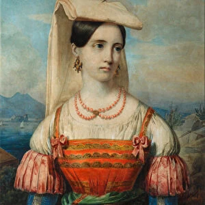 Portrait of Sophia Michailovna Sollogub, 1840s. Artist: Orlov, Pimen Nikitich (1812-1863)