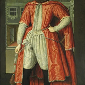Portrait of William Pope, 1st Earl of Downe (1573-1631) as a Knight of the Bath, c. 1610. Artist: Peake, Robert, the Elder (1576-1619)
