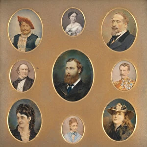 Nine Portraits in Original Passe-Partout, 1880s. Creator: James William Bailey
