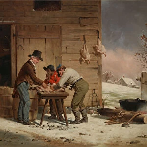 Preparing for Christmas (Plucking Turkeys), 1851. Creator: Francis William Edmonds