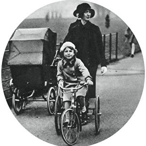Princess Elizabeth riding a tricycle, March 1932, (1937)