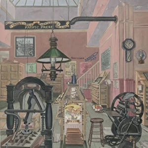 Print Shop, 1870, 1935 / 1942. Creator: Perkins Harnly