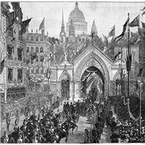 The procession at Ludgate Hill, Thanksgiving Day, London, 1900. Artist: N Chevalier